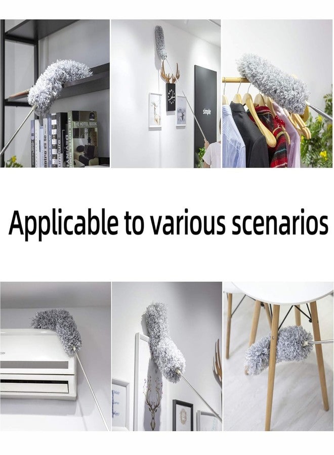 PADAR Ceiling Fan Duster with Long Handle |Microfiber Feather Fan Cleaning Mop, Brush & Dusting Stick | Extendable Dusting Brush & Mop for Ceiling Fans, Walls & Kitchens, Grey, 30 L x 3 W Centimeters - Image 3
